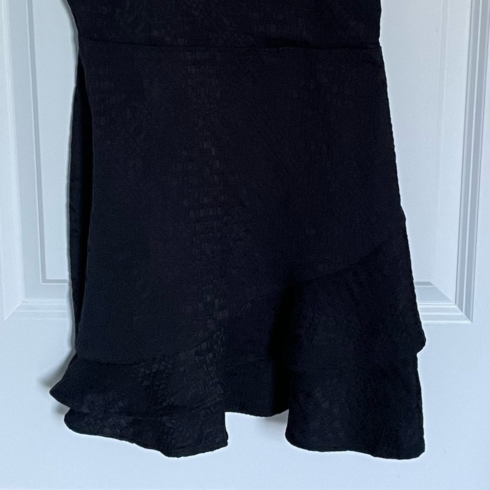Parker Barcelona Cutout Ruffled Jacquard Dress Black Size XS - 47461 - Picture 5 of 11